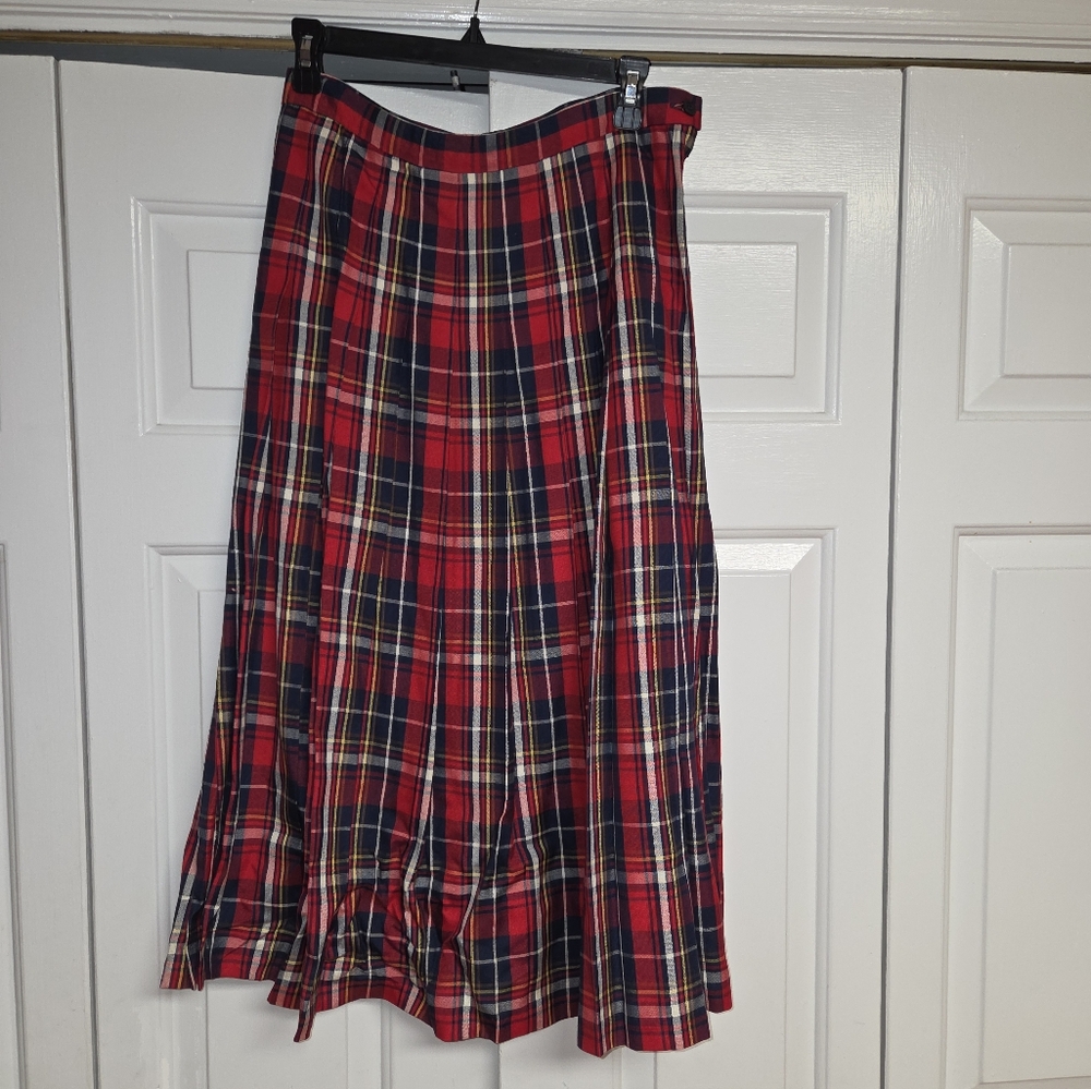 Plaid Red Skirt